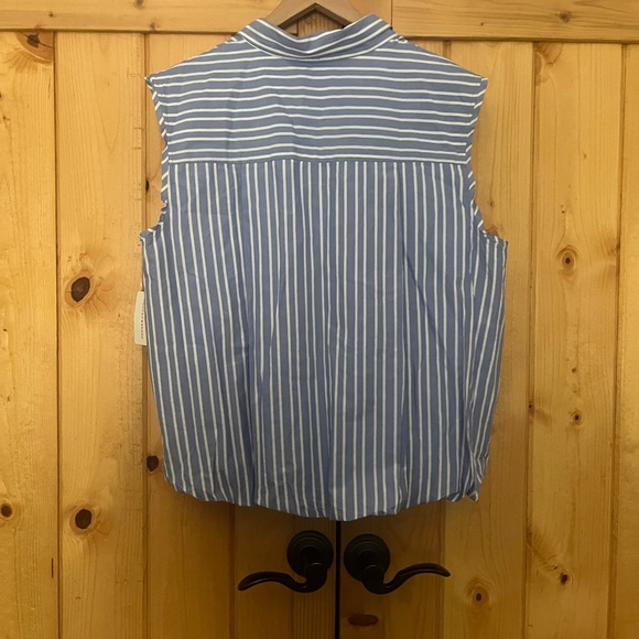 Lucky Brand Blue Striped Sleeveless Shirt - Picture 5 of 7